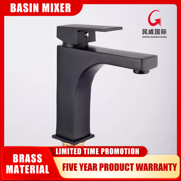 MV1311 Minwei Modern Luxury Single Basin Mixer Faucets Unique Design for Cold Water Wash Satin Black Sanitary Ware for Bathroom Use - Beijing Minwei International Technology Co., Ltd.