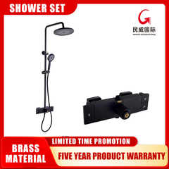 Minwei Kaiping Durable Black Ladle Copper Low Price Rain Shower Set Bath Deck Mounted Bath Tub Mixer Set Brass Body Faucet-MV1308-B - Beijing Minwei International Technology Co., Ltd.