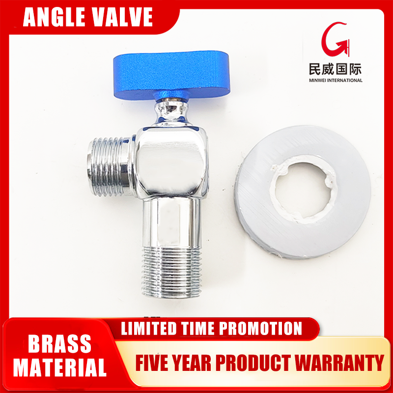 Minwei Chrome Large Flow Triangle Valve 1/2 Thread All Copper Ball Valve Plumbing Accessories Toilet Bathroom Washing Machine - Beijing Minwei International Technology Co., Ltd.