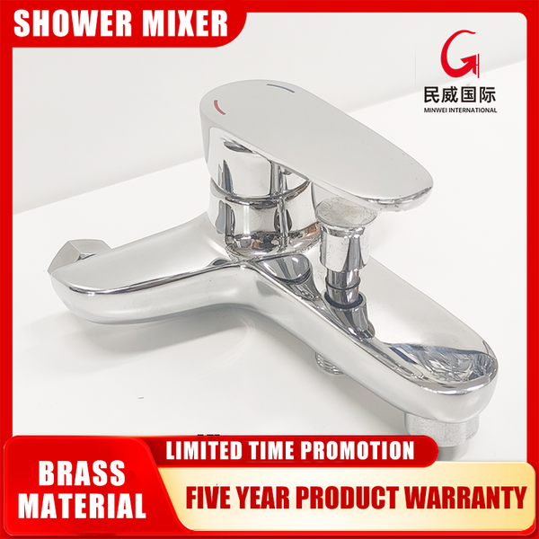 Shower Faucet Brass Chrome Finish with Showerhead and Hose Minwei Curved Round Dual Water Modes Spout Mixer - MV24011 - Beijing Minwei International Technology Co., Ltd.