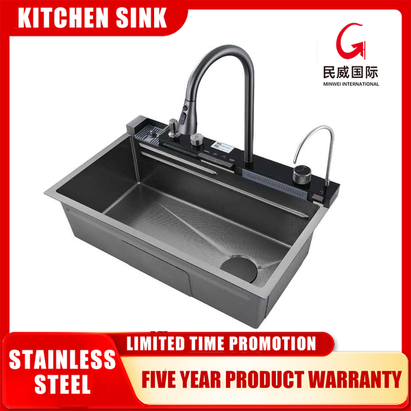 Minwei Smart Hot Rain Waterfall Honeycomb Stainless Steel Large Single Sink Mixer , Multifunctional Kitchen Sink - Beijing Minwei International Technology Co., Ltd.