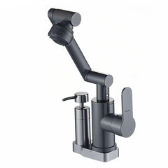 Basin Faucet Gun Gray Basin Hot and Cold Faucet Universal Faucet with  Liquid Soap Dispensers