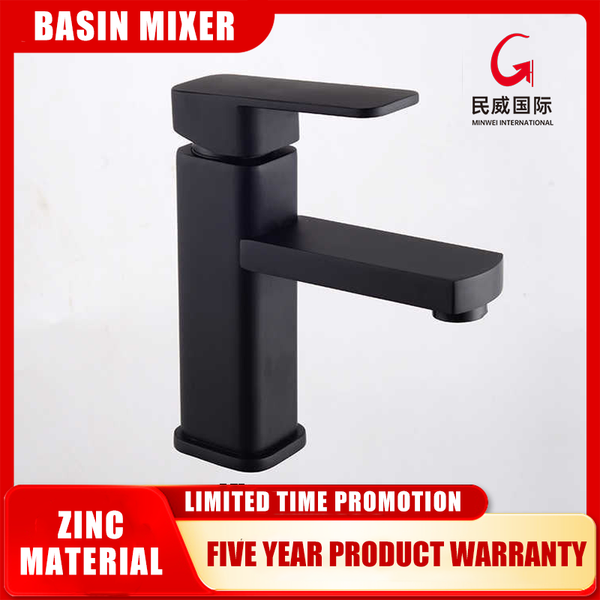 mv1302-A  Minwei Zinc black Polished Single Handle Irregular Italian Basin Tap Faucet Zinc Basin Faucet Wall Bathroom Faucet - Beijing Minwei International Technology Co., Ltd.