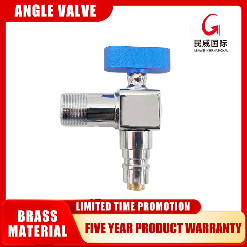 Minwei Chrome New Design Hot Sale Brass Angle Valve Thickened Body Lengthened Model Bathroom High Flow Stop Valve - Beijing Minwei International Technology Co., Ltd.