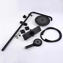 Kaiping Durable Black Ladle Copper Low Price Rain Shower Set Bath Deck Mounted Bath Tub Mixer Set Brass Body Faucet-MV1308-B - Beijing Minwei International Technology Co., Ltd.