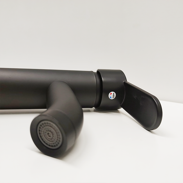 mv386 Minwei High-Quality Bathroom Lavatory Round Shape Stainless Steel Black Faucet - Stylish & Durable Washbasin Tap for Daily Use. - Beijing Minwei International Technology Co., Ltd.