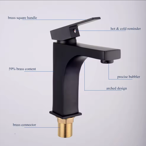 MV1311 Minwei Modern Luxury Single Basin Mixer Faucets Unique Design for Cold Water Wash Satin Black Sanitary Ware for Bathroom Use - Beijing Minwei International Technology Co., Ltd.