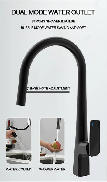 Minwei Modern Pull-out Brass Kitchen Faucet Tap Mixer Cold and Hot Kitchen Mixer 360 Rotation Kitchen Faucet - Beijing Minwei International Technology Co., Ltd.