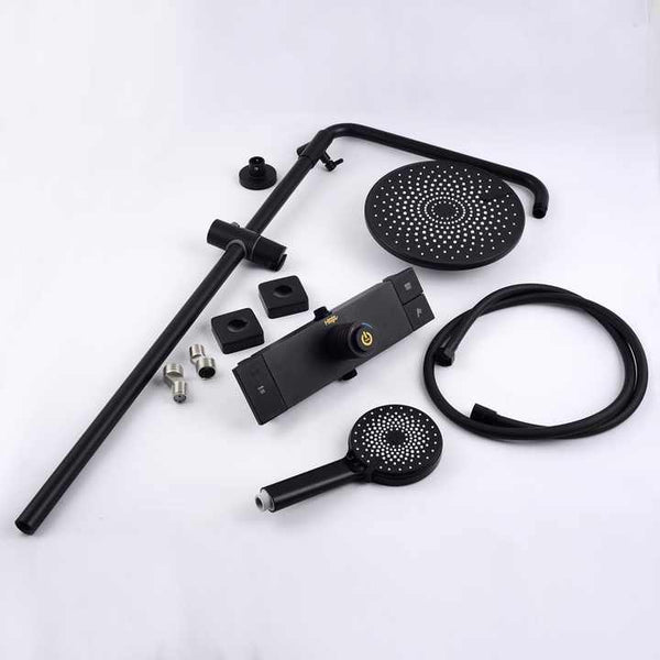 Minwei Kaiping Durable Black Ladle Copper Low Price Rain Shower Set Bath Deck Mounted Bath Tub Mixer Set Brass Body Faucet-MV1308-B - Beijing Minwei International Technology Co., Ltd.