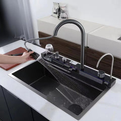 Minwei Smart Hot Rain Waterfall Honeycomb Stainless Steel Large Single Sink Mixer , Multifunctional Kitchen Sink - Beijing Minwei International Technology Co., Ltd.