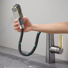 Minwei Pro Series Touchless Basin Tap | 18" Adjustable Spout with 1.5GPM Flow | Brushed Brass for Home/Clinic Use - Beijing Minwei International Technology Co., Ltd.
