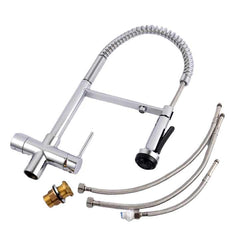 Minwei Luxury Contemporary Brass Goose Neck Kitchen Faucet Industrial Sink Faucet with Pull-Down Spray for Home Purification-mv2005 - Beijing Minwei International Technology Co., Ltd.