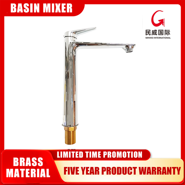 MV-01211 Minwei Tall Basin Faucet Brass Material Standard Handle Single Hole Chrome Finish Bathroom Tap - Beijing Minwei International Technology Co., Ltd.