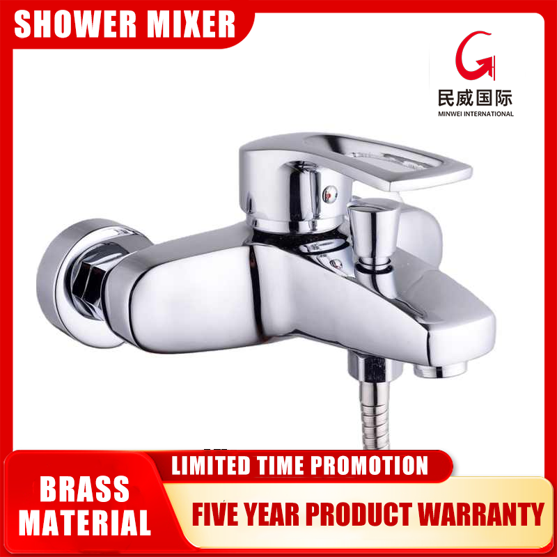 Bath Faucet Minwei Single & Dual Handle Wall Mounted System Brass Body Chrome Finish - MV18011 - Beijing Minwei International Technology Co., Ltd.