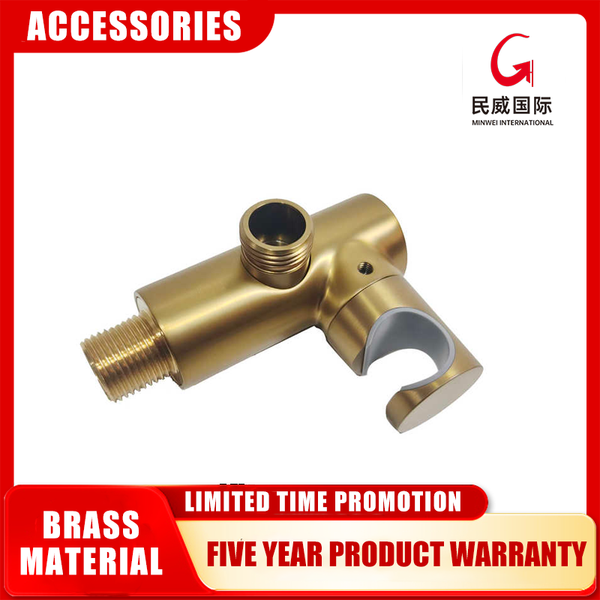 Single Handle Round Shape Brass Shower Bracket Brushed Gold Finish with Water Inlet Polished Chrome Surface-mv927 - Beijing Minwei International Technology Co., Ltd.