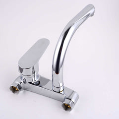 Minwei Wall Mounted Golden Brass and Zinc Wash Basin Mixer Tap Double Handle Kitchen Faucet-50013 - Beijing Minwei International Technology Co., Ltd.