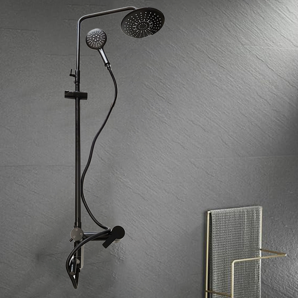 Minwei Premium Wall-Mounted Shower Set - Black Modern Chrome Faucets & Mixer Taps Stainless Steel Bathroom Shower Tap-mv392 - Beijing Minwei International Technology Co., Ltd.