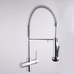 Minwei Luxury Contemporary Brass Goose Neck Kitchen Faucet Industrial Sink Faucet with Pull-Down Spray for Home Purification-mv2005 - Beijing Minwei International Technology Co., Ltd.