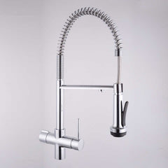 Minwei Luxury Contemporary Brass Goose Neck Kitchen Faucet Industrial Sink Faucet with Pull-Down Spray for Home Purification-mv2005 - Beijing Minwei International Technology Co., Ltd.