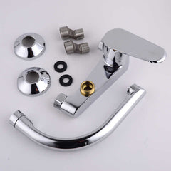 Minwei Wall Mounted Golden Brass and Zinc Wash Basin Mixer Tap Double Handle Kitchen Faucet-50013 - Beijing Minwei International Technology Co., Ltd.