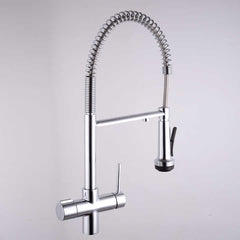 Minwei Luxury Contemporary Brass Goose Neck Kitchen Faucet Industrial Sink Faucet with Pull-Down Spray for Home Purification-mv2005 - Beijing Minwei International Technology Co., Ltd.