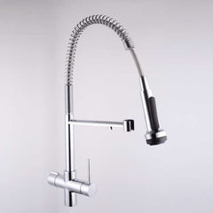Minwei Luxury Contemporary Brass Goose Neck Kitchen Faucet Industrial Sink Faucet with Pull-Down Spray for Home Purification-mv2005 - Beijing Minwei International Technology Co., Ltd.