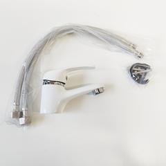 white basin faucet