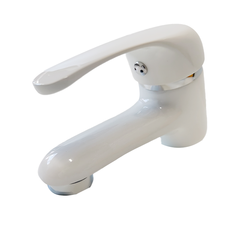 white basin faucet