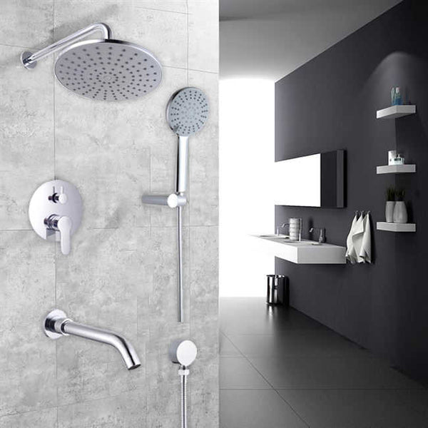 Unique White Brass Rainfall Shower Head Faucet System Shower Faucet Bathroom Shower Faucet-MV1310-c - Beijing Minwei International Technology Co., Ltd.