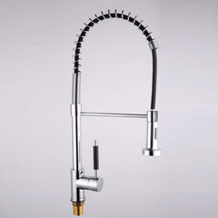 Minwei Luxury Contemporary Brass Goose Neck Kitchen Faucet Industrial Sink Faucet with Pull-Down Spray for Home Purification-mv2005 - Beijing Minwei International Technology Co., Ltd.