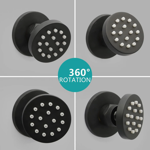 Black 2-Inch Round Brass/Copper Massage Body Spray Jets: Luxury Shower Experience with Massage Spa Sprays-mv923 - Beijing Minwei International Technology Co., Ltd.