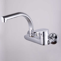 Minwei Wall Mounted Golden Brass and Zinc Wash Basin Mixer Tap Double Handle Kitchen Faucet-50013 - Beijing Minwei International Technology Co., Ltd.
