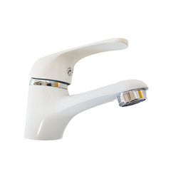 white basin faucet