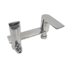 Shower Faucet Brass Chrome Finish Left Spout with Showerhead and Hose Rectangular Wall-Mounted Tap - MVD01831 - Beijing Minwei International Technology Co., Ltd.